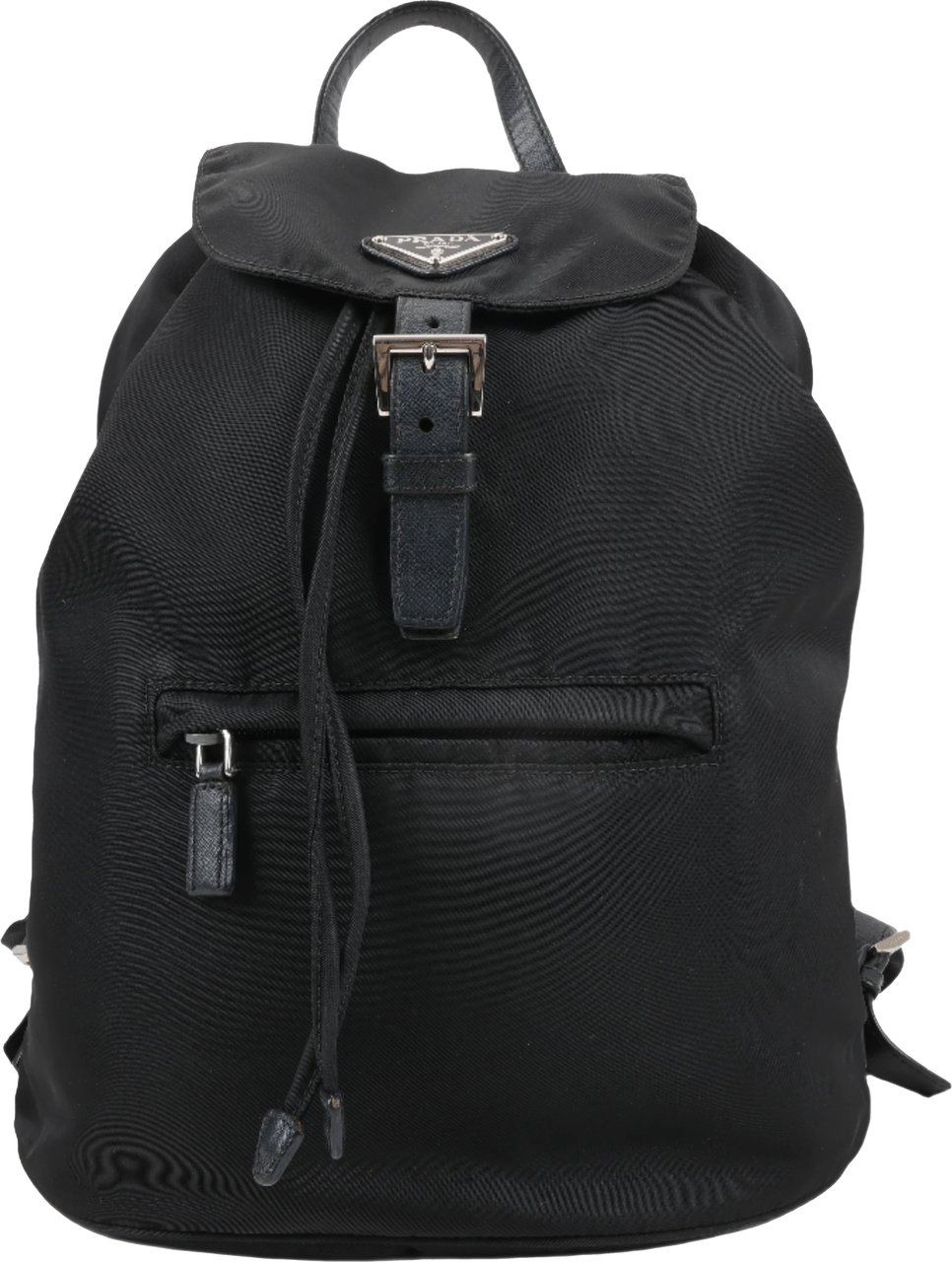 Prada Prada Tessuto Fabric x Leather Backpack in Black Zwart