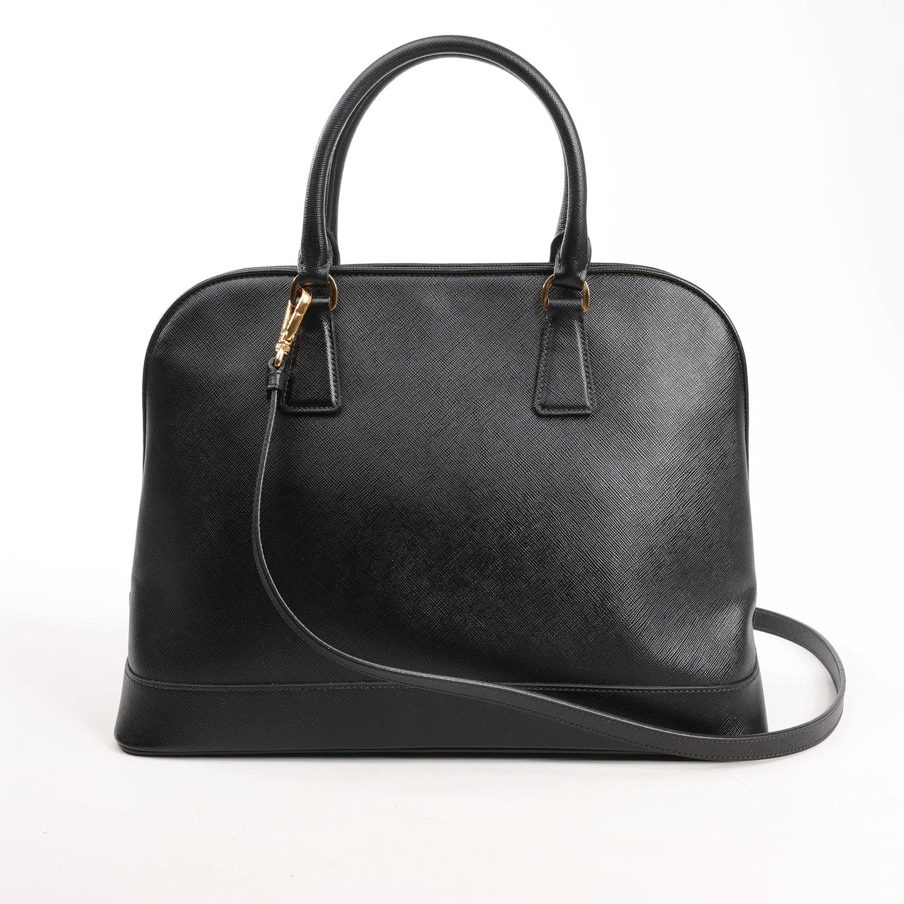 Prada Prada Promenade Saffiano Lux Leather 2Way Handbag in Black Zwart