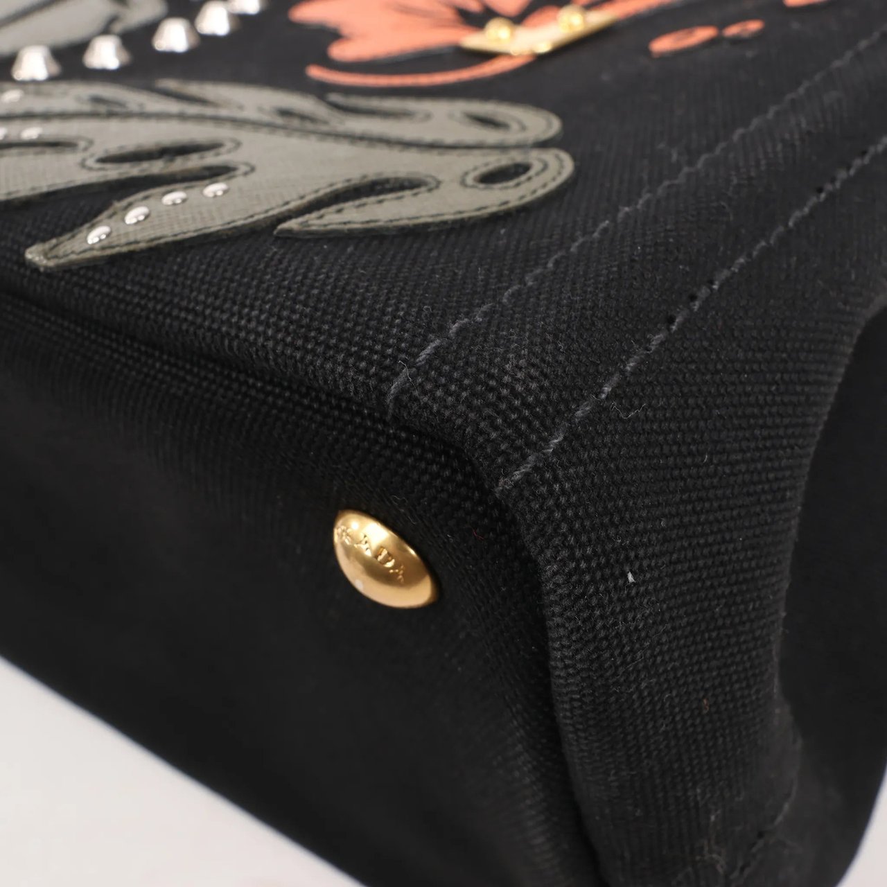 Prada Prada Canapa Hawaii 2Way Handbag in Black x Orange Divers