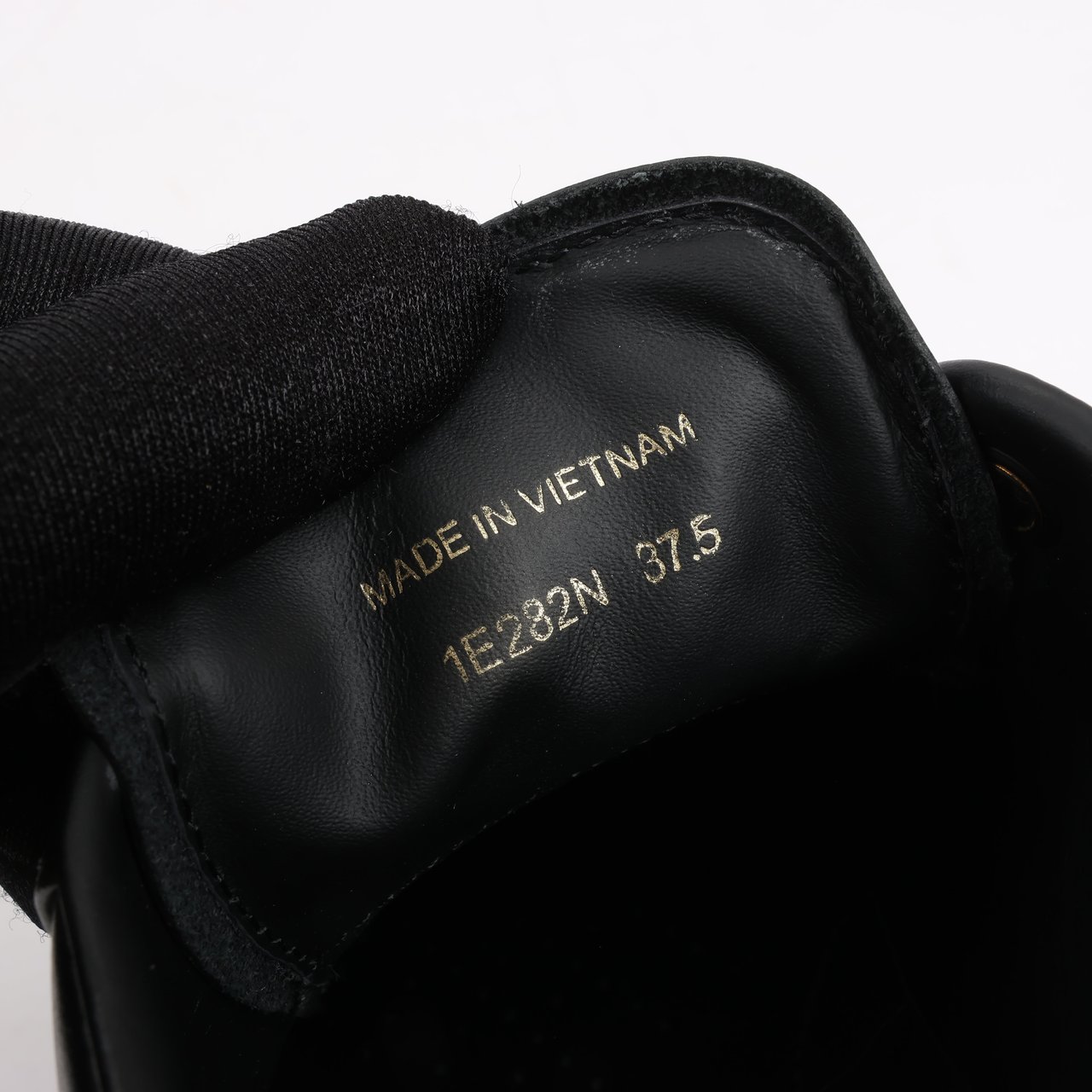 Prada PRADA Logo Leather Sneakers in Black × White 1E282N, Size 37.5 EU Zwart