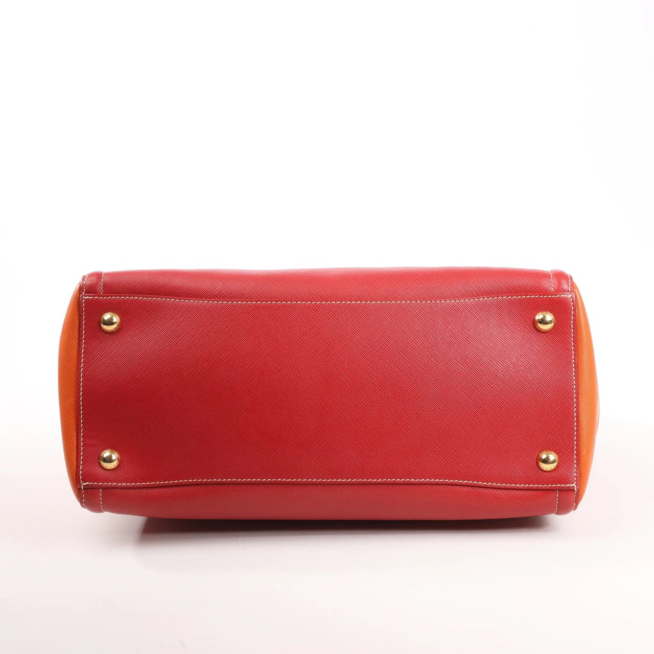 Prada Prada Galleria Saffiano Lux Leather 2Way Handbag in Red x Orange Oranje