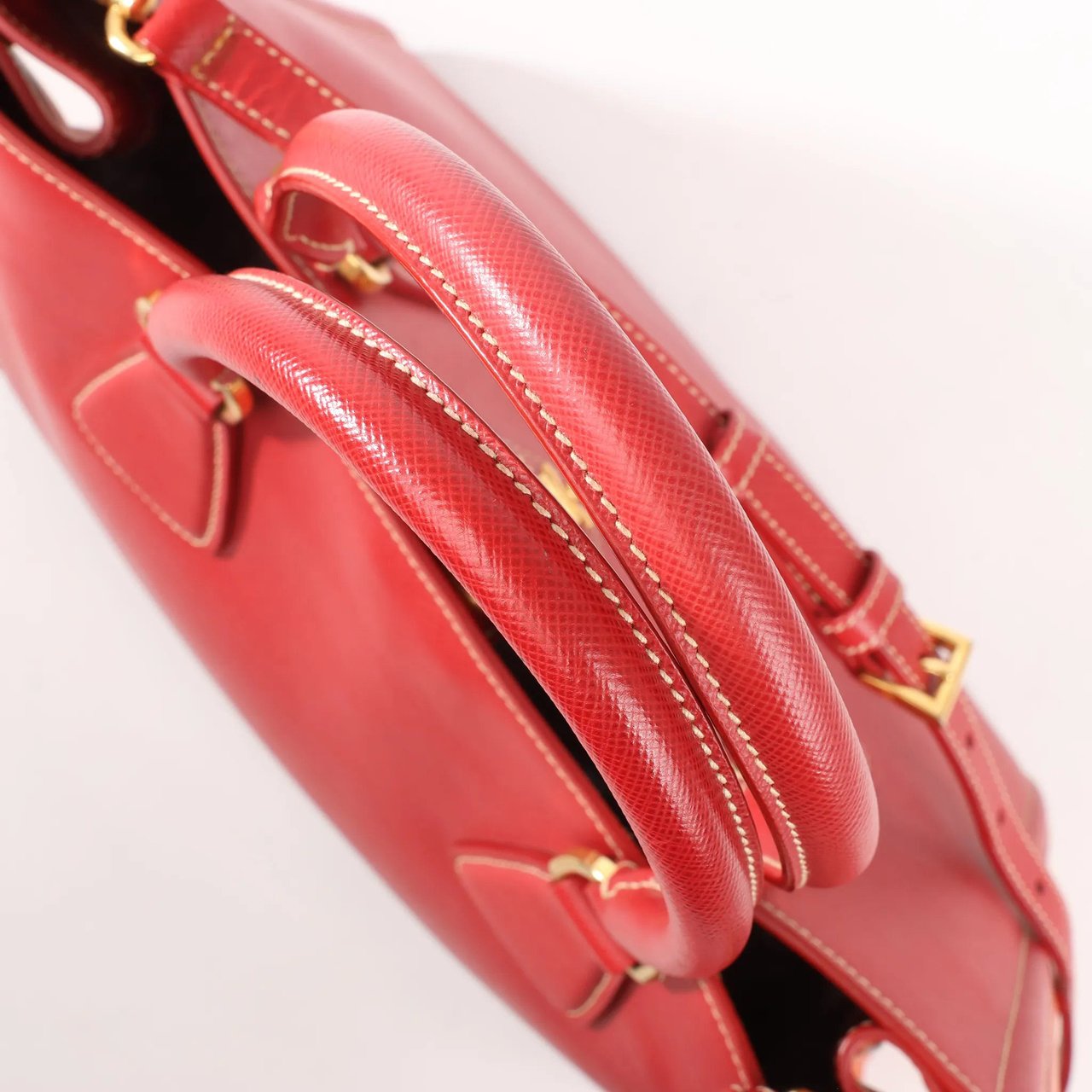 Prada Prada Galleria Saffiano Lux Leather 2Way Handbag in Red x Orange Oranje