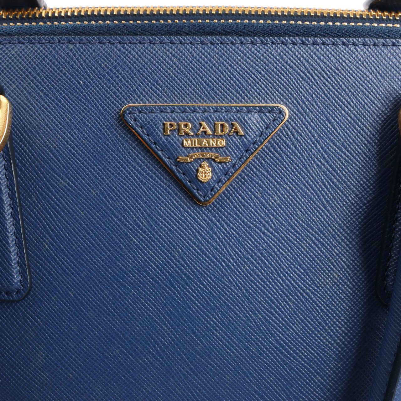 Prada Prada Galleria Saffiano Lux Leather 2Way Handbag in Navy Blue 1BA274 Navy