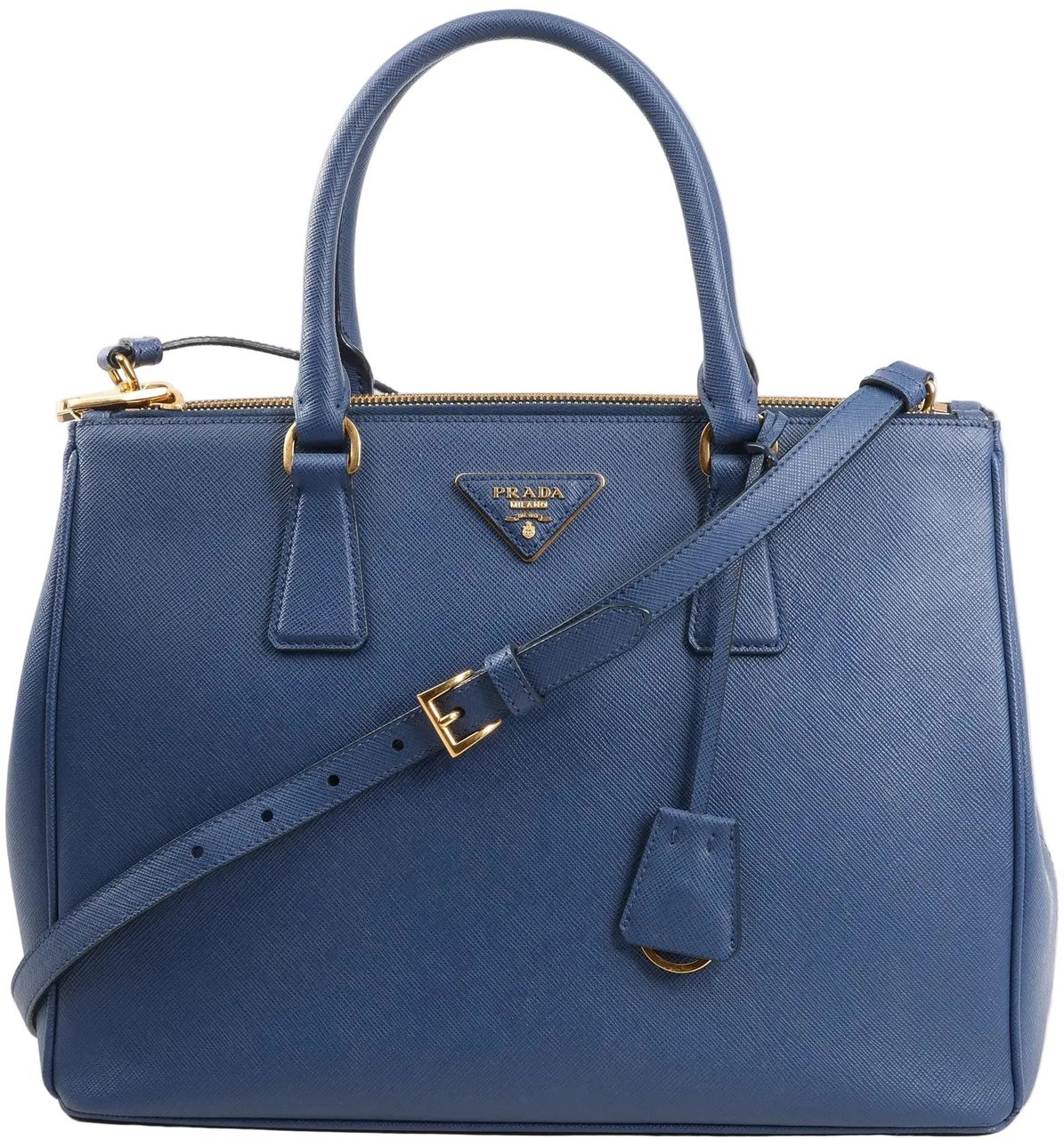 Prada Prada Galleria Saffiano Lux Leather 2Way Handbag in Navy Blue 1BA274 Navy