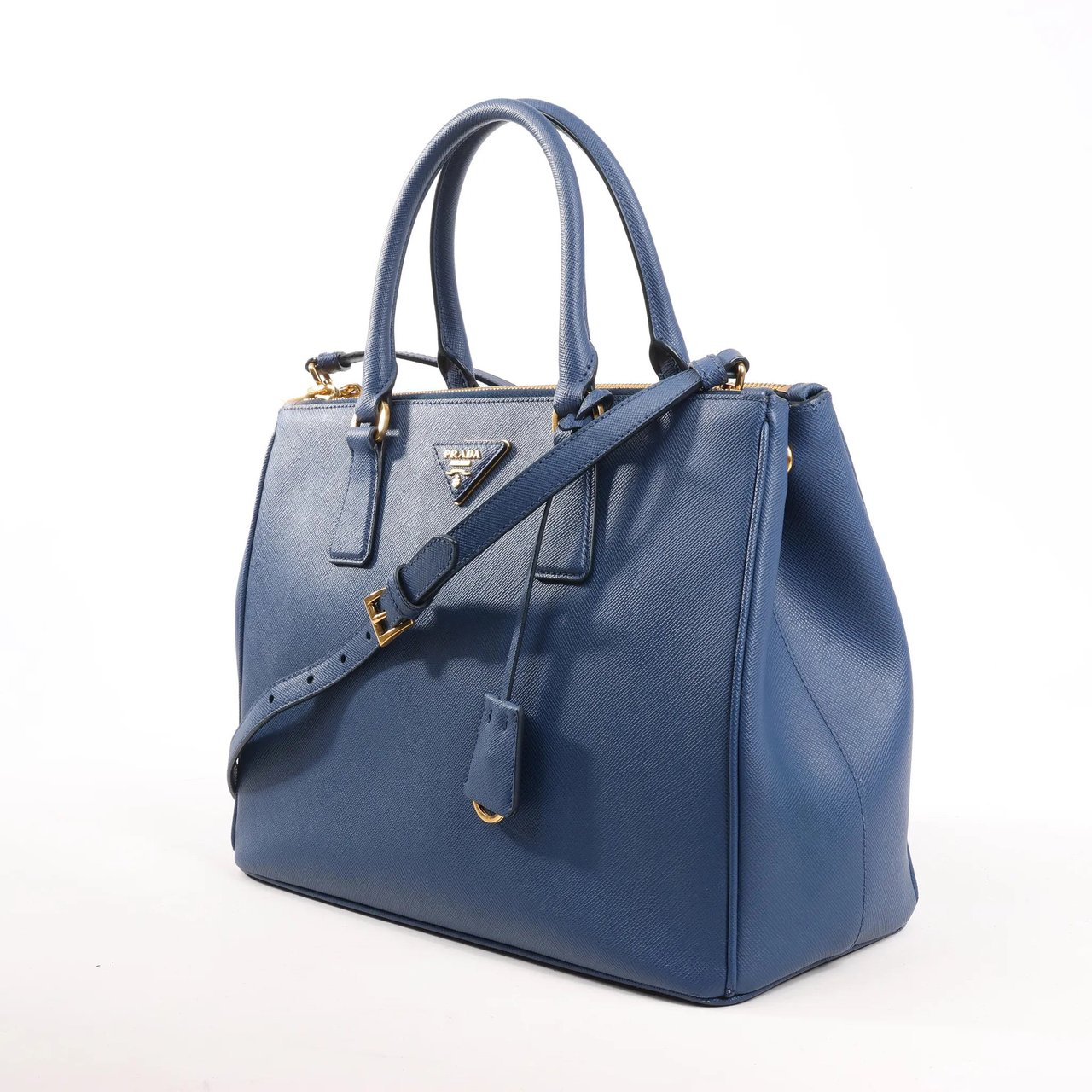 Prada Prada Galleria Saffiano Lux Leather 2Way Handbag in Navy Blue 1BA274 Navy