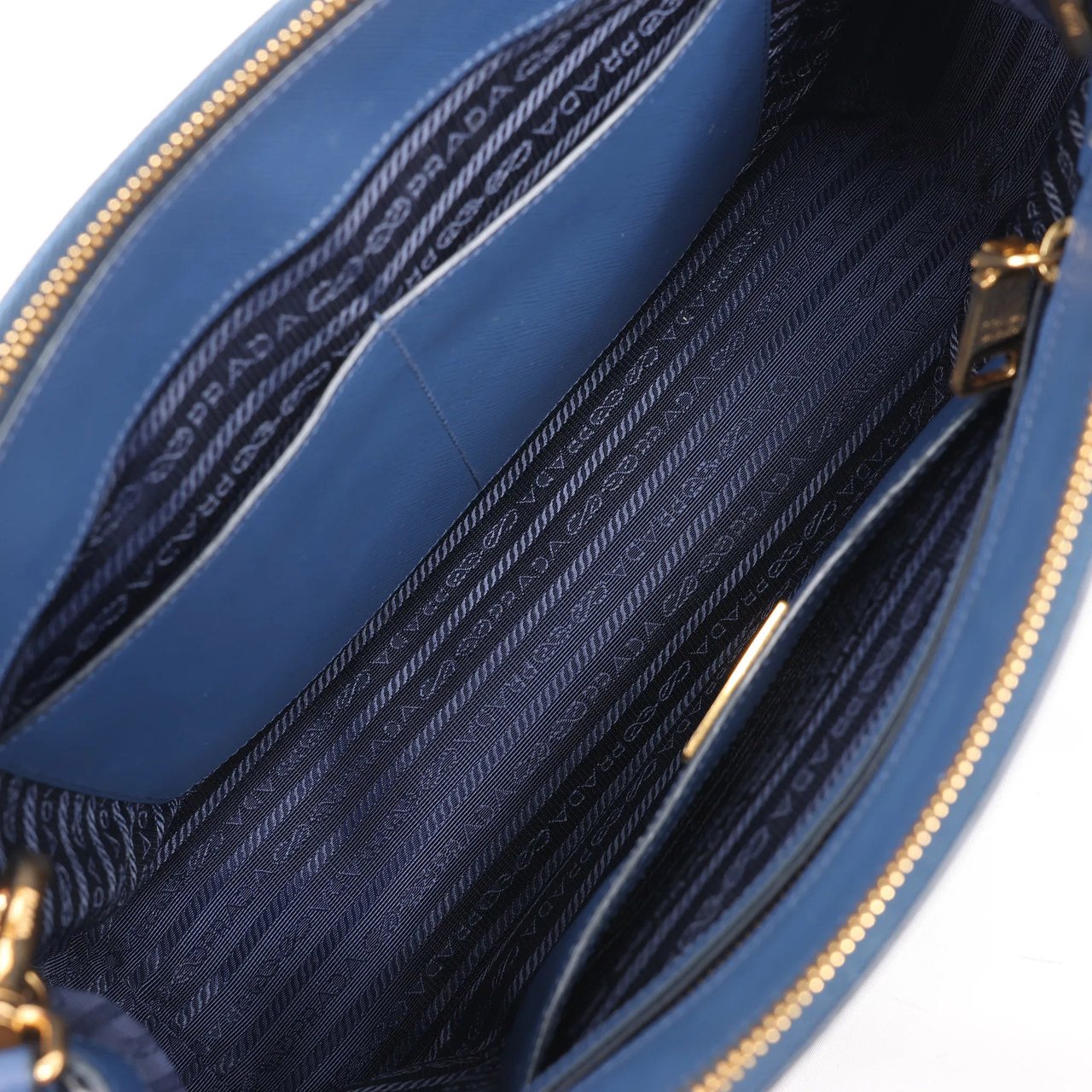 Prada Prada Galleria Saffiano Lux Leather 2Way Handbag in Navy Blue 1BA274 Navy