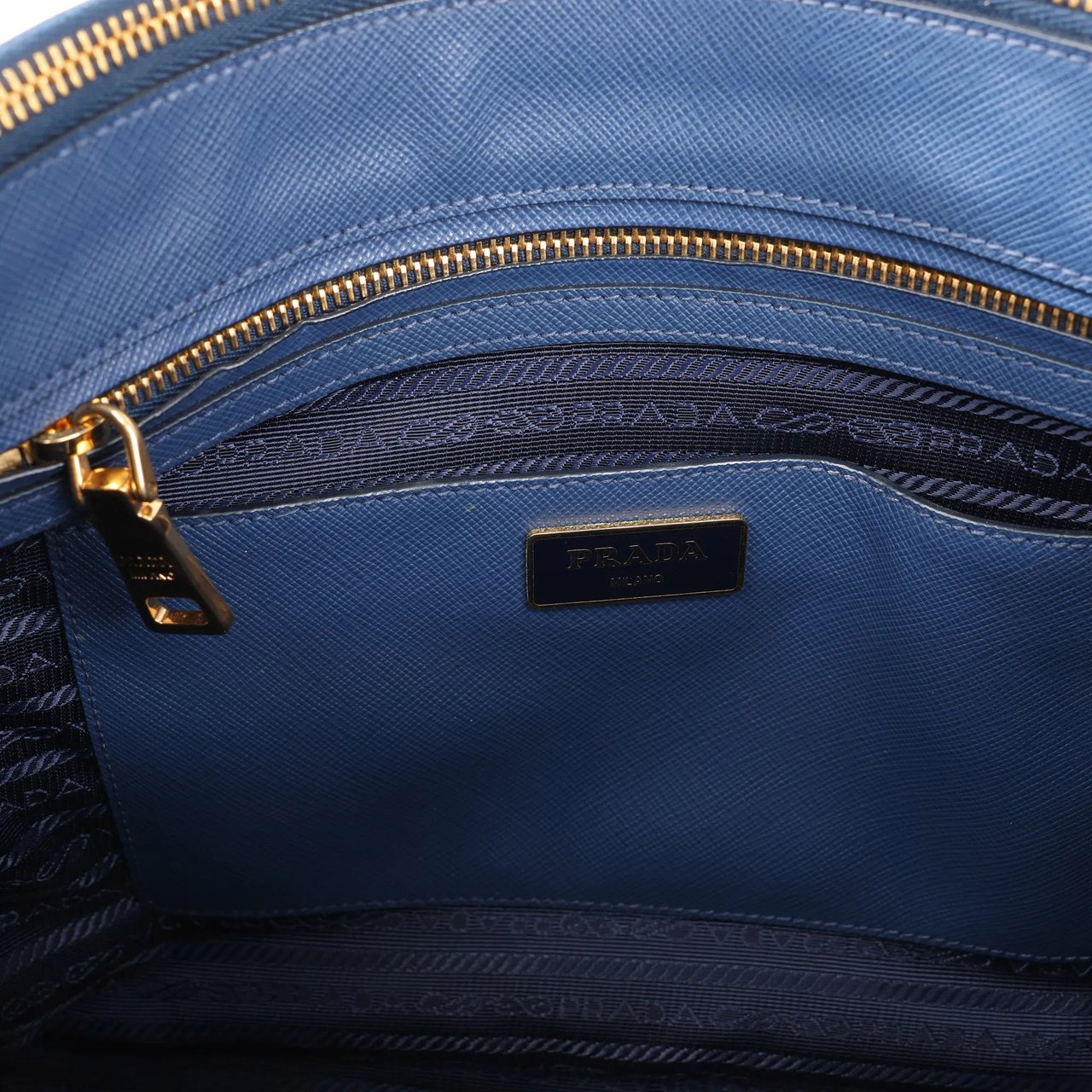 Prada Prada Galleria Saffiano Lux Leather 2Way Handbag in Navy Blue 1BA274 Navy