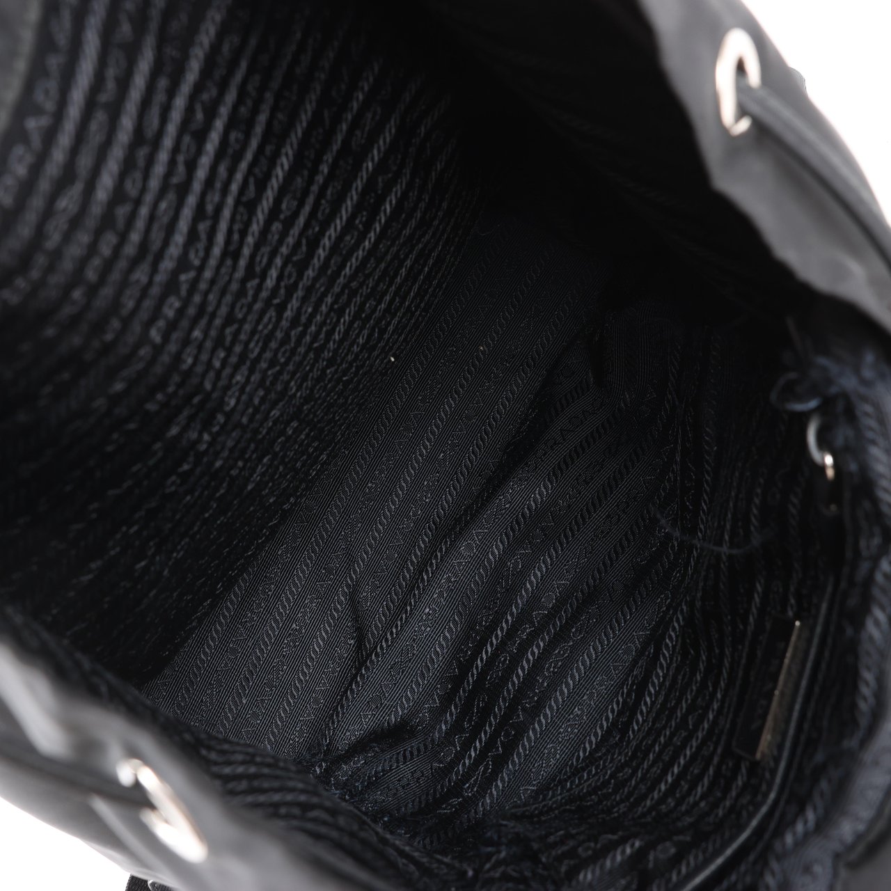 Prada Prada Tessuto Fabric x Leather Backpack in Black Zwart