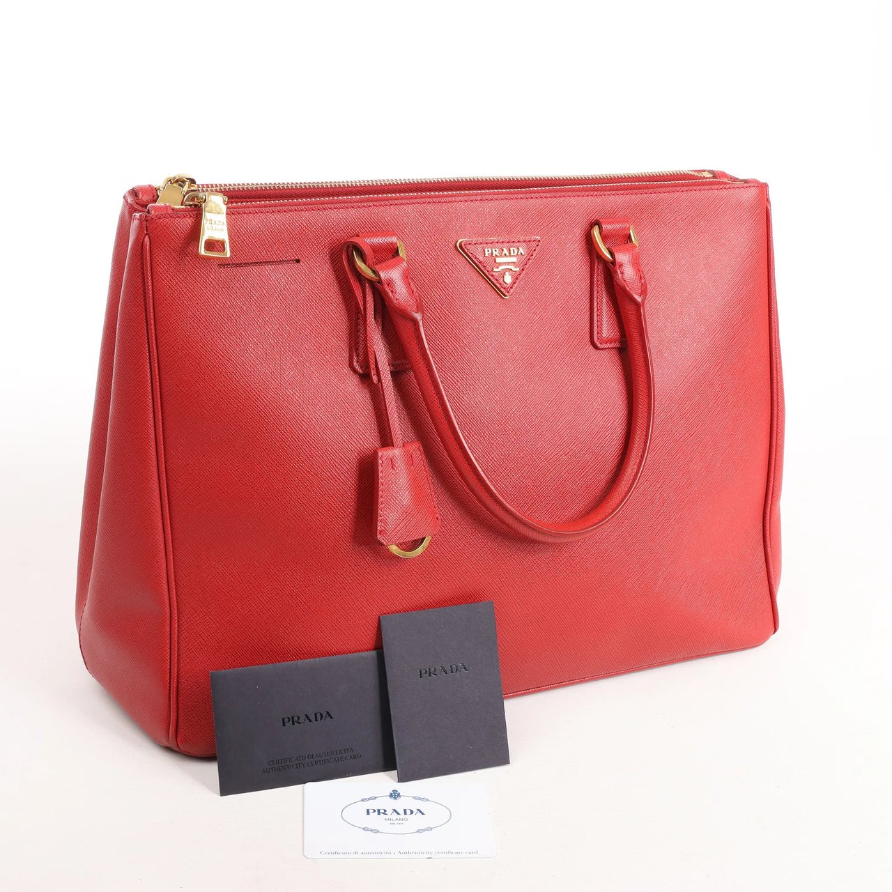 Prada Prada Galleria Saffiano Lux Leather 2Way Handbag in Red Rood
