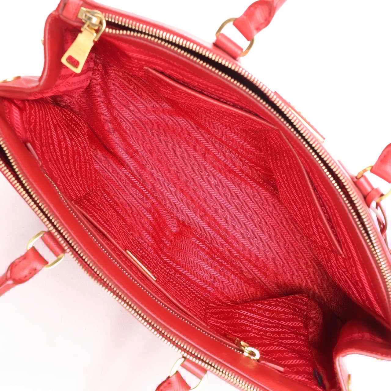 Prada Prada Galleria Saffiano Lux Leather 2Way Handbag in Red Rood