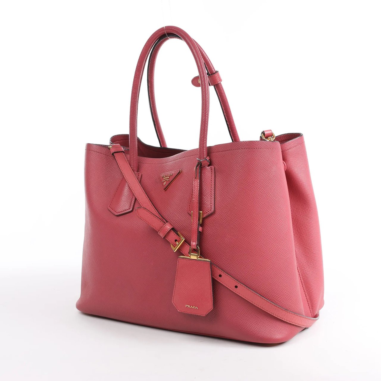 Prada Prada Cuir Saffiano Lux Leather 2Way Handbag in Pink Roze