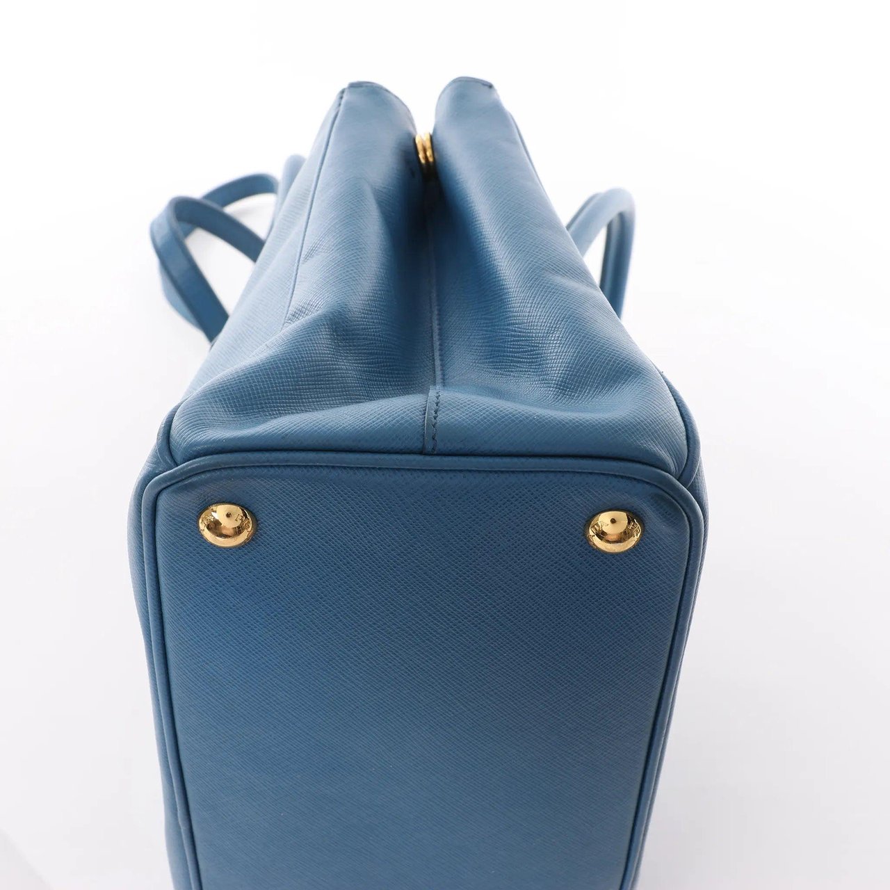 Prada Prada Galleria Saffiano Lux Leather 2Way Handbag in Blue Blauw