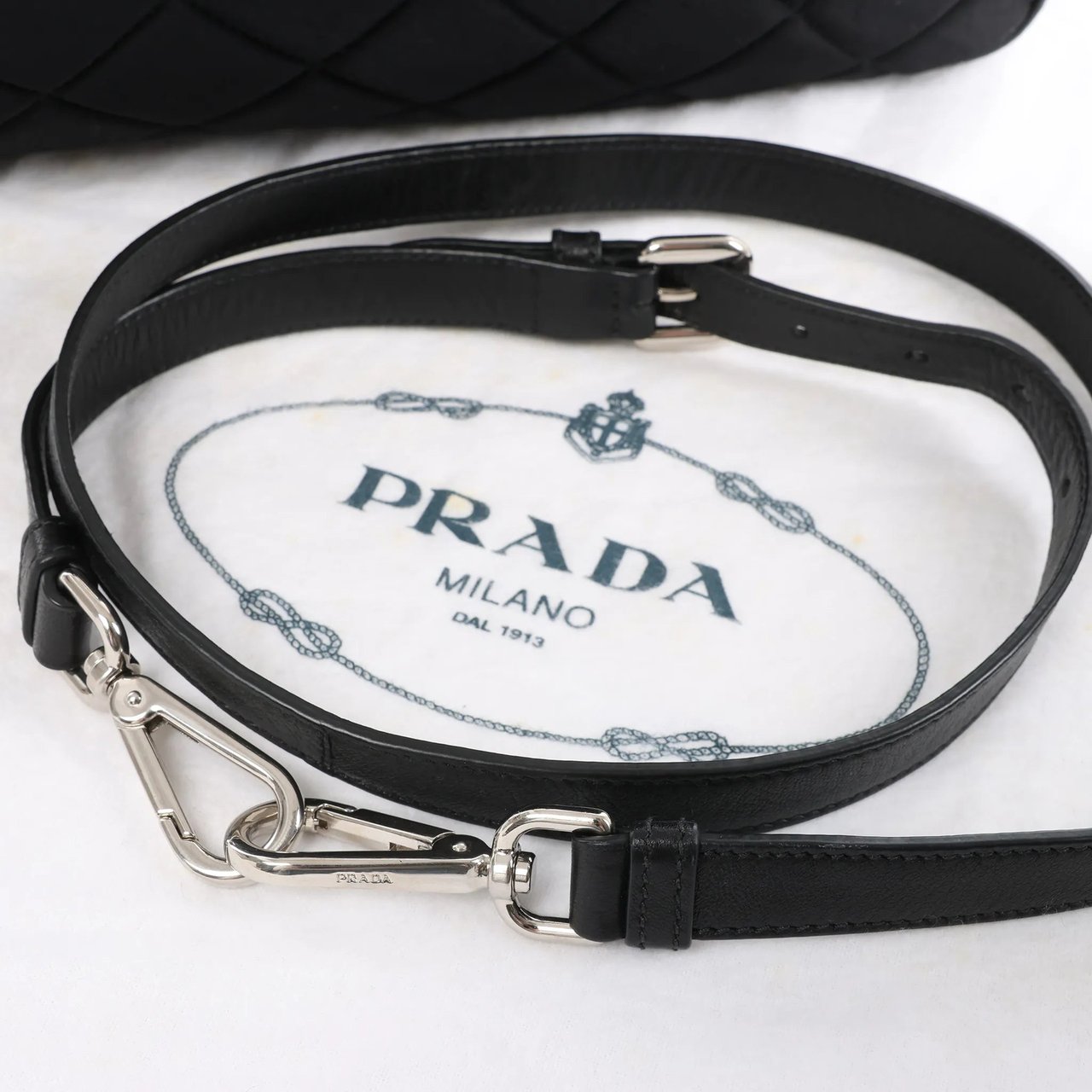 Prada Prada Tessuto Impuntu Nylon x Leather 2Way Handbag in Black BL0722 Zwart