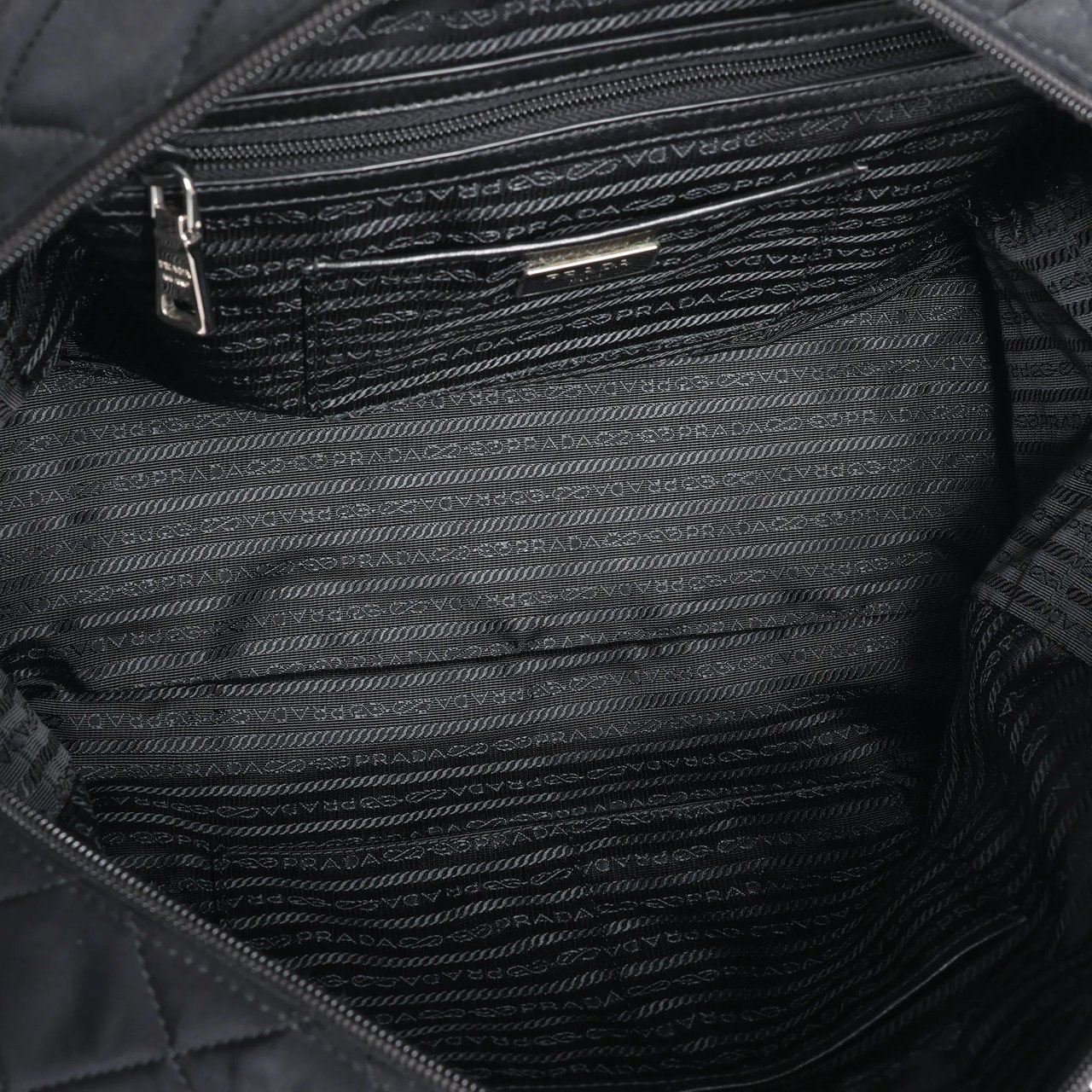 Prada Prada Tessuto Impuntu Nylon x Leather 2Way Handbag in Black BL0722 Zwart