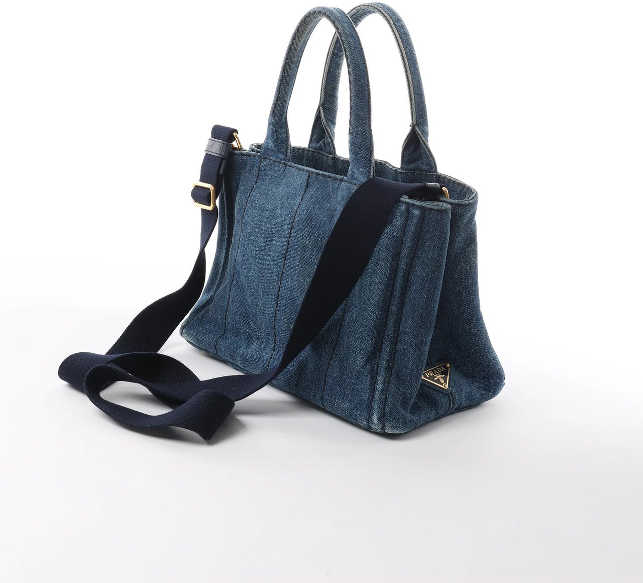 Prada Prada Canapa Denim 2Way Handbag in Blue Blauw