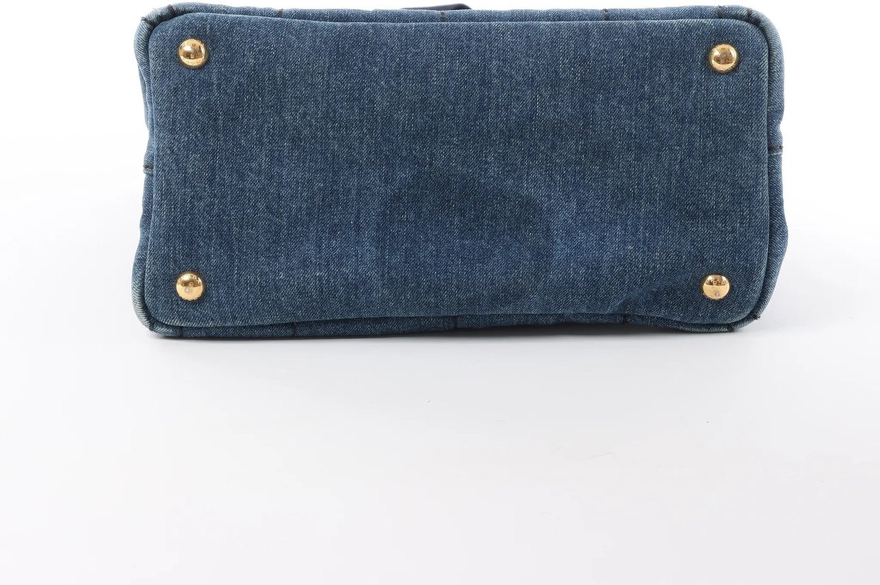 Prada Prada Canapa Denim 2Way Handbag in Blue Blauw