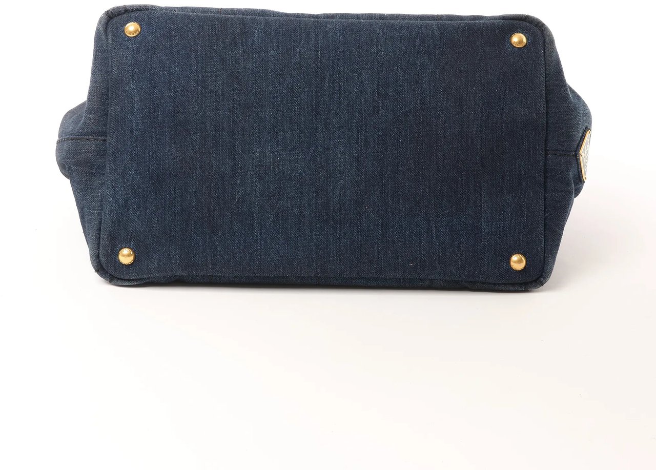 Prada Prada Canapa Denim 2Way Handbag in Blue B2642B Blauw