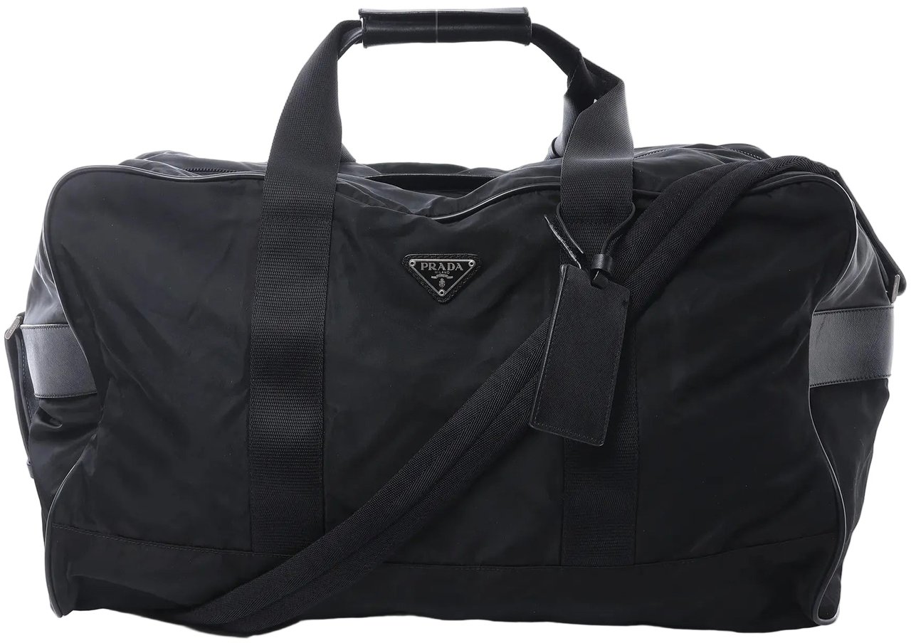 Prada Tessuto Nylon x Leather 2Way Handbag in Black V70 Zwart