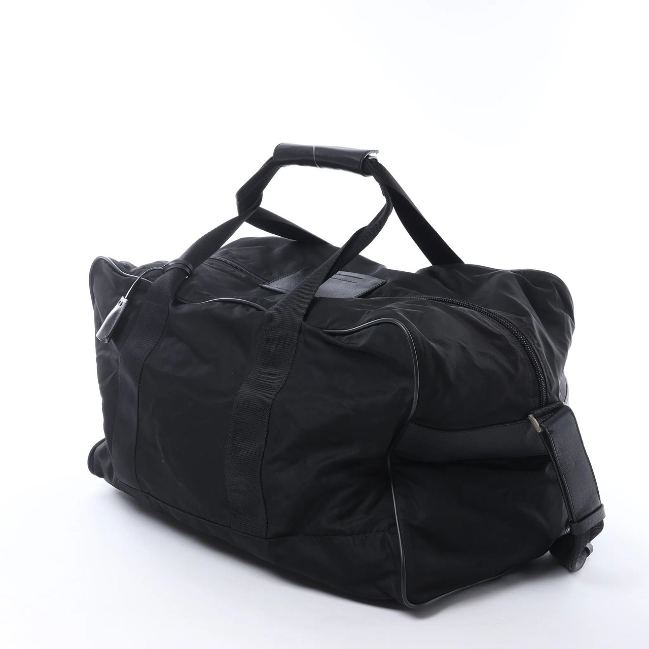 Prada Tessuto Nylon x Leather 2Way Handbag in Black V70 Zwart