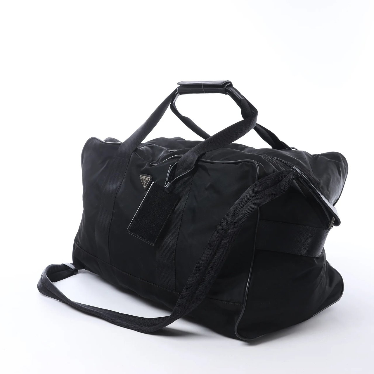 Prada Tessuto Nylon x Leather 2Way Handbag in Black V70 Zwart