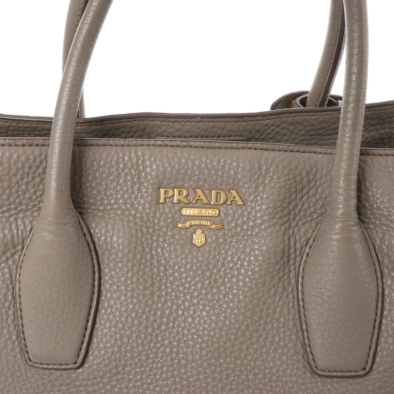 Prada Vitello Daino Leather 2Way Handbag in Gray Grijs