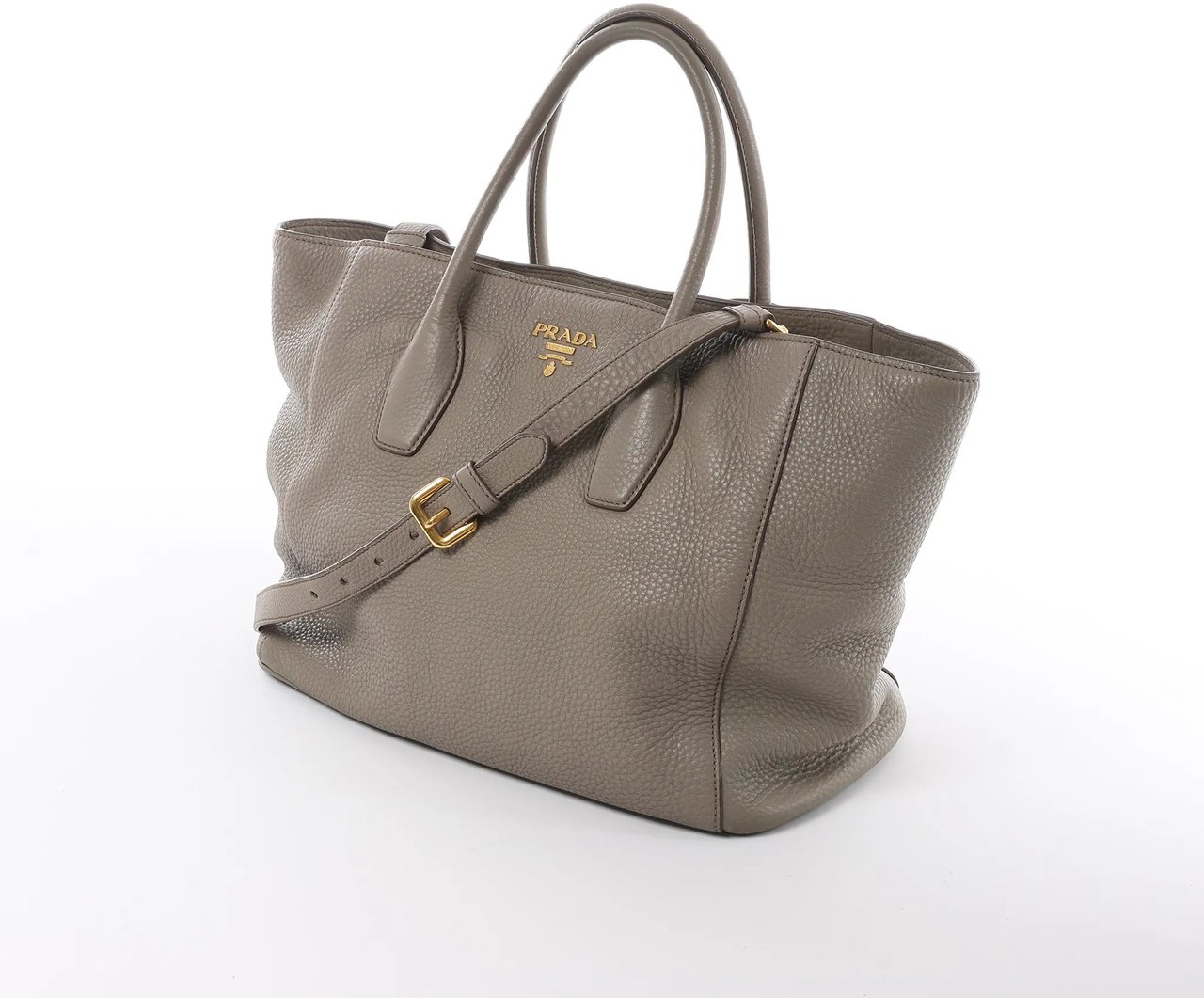 Prada Vitello Daino Leather 2Way Handbag in Gray Grijs