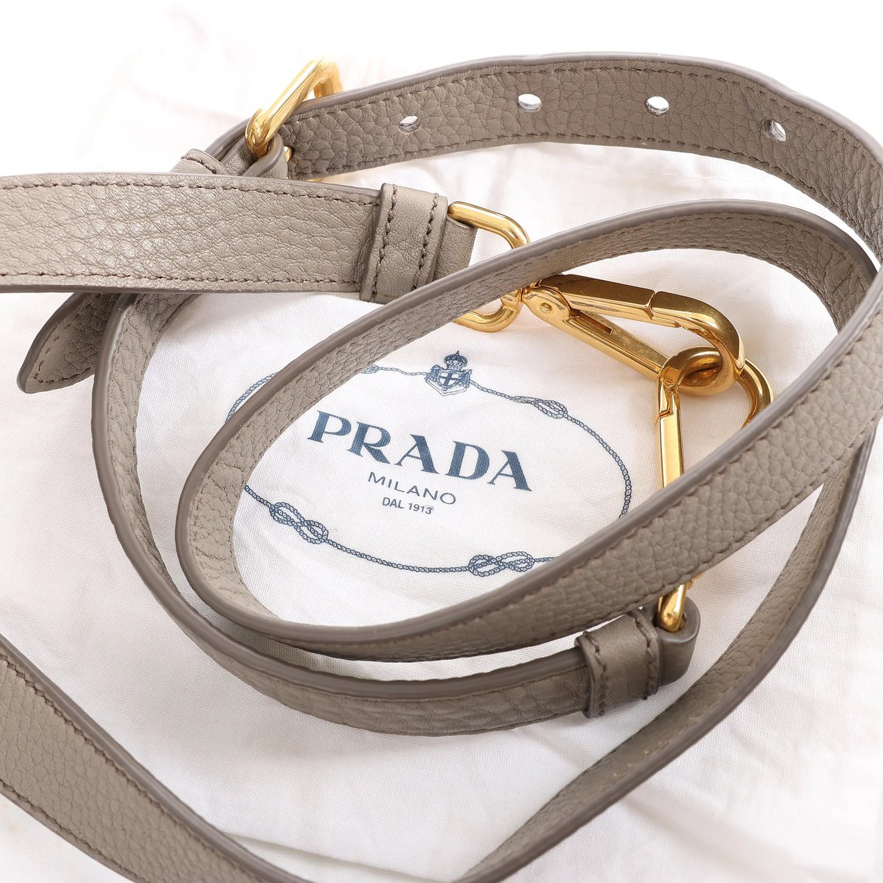 Prada Vitello Daino Leather 2Way Handbag in Gray Grijs