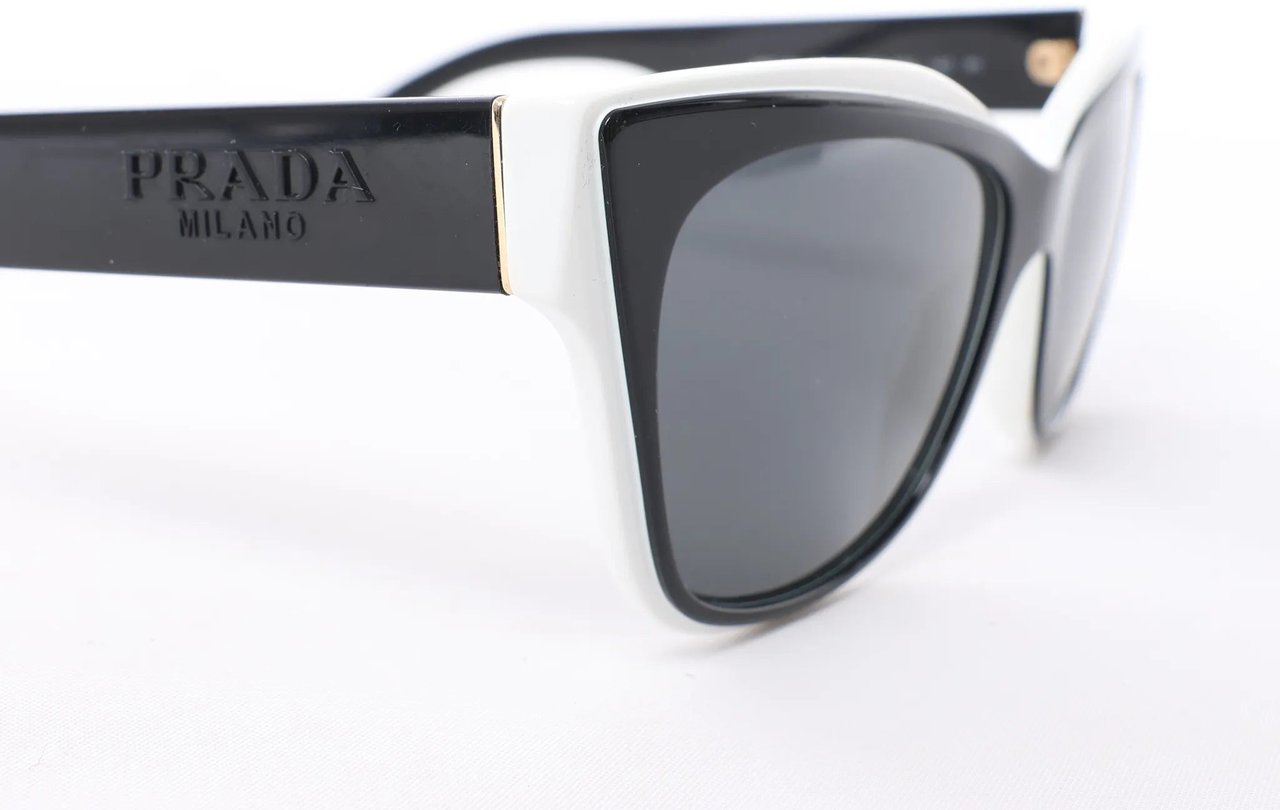 Prada SPR 23X Sunglasses in Black/White Zwart