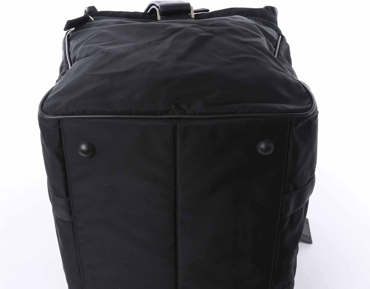Prada Tessuto Nylon x Leather 2Way Travel Bag in Black 7V362 Zwart
