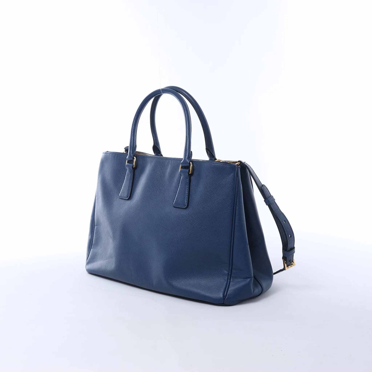 Prada Galleria Saffiano Lux Leather 2Way Handbag in Blue 324823 Blauw