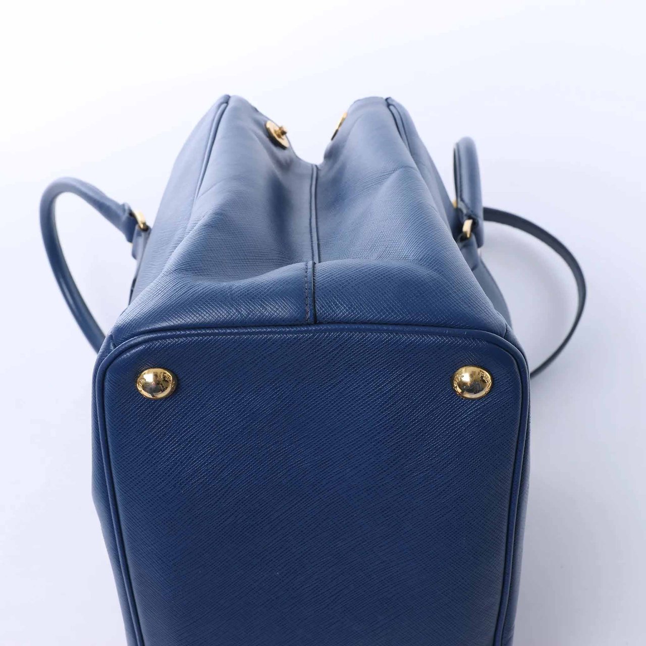 Prada Galleria Saffiano Lux Leather 2Way Handbag in Blue 324823 Blauw