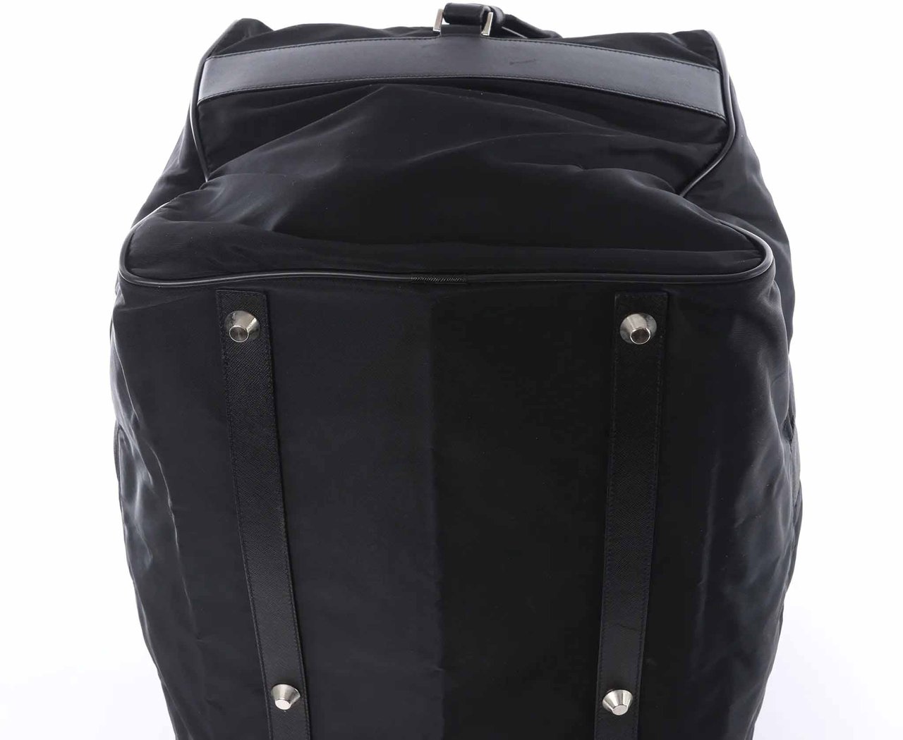 Prada Tessuto Nylon x Leather 2Way Travel Bag in Black Zwart