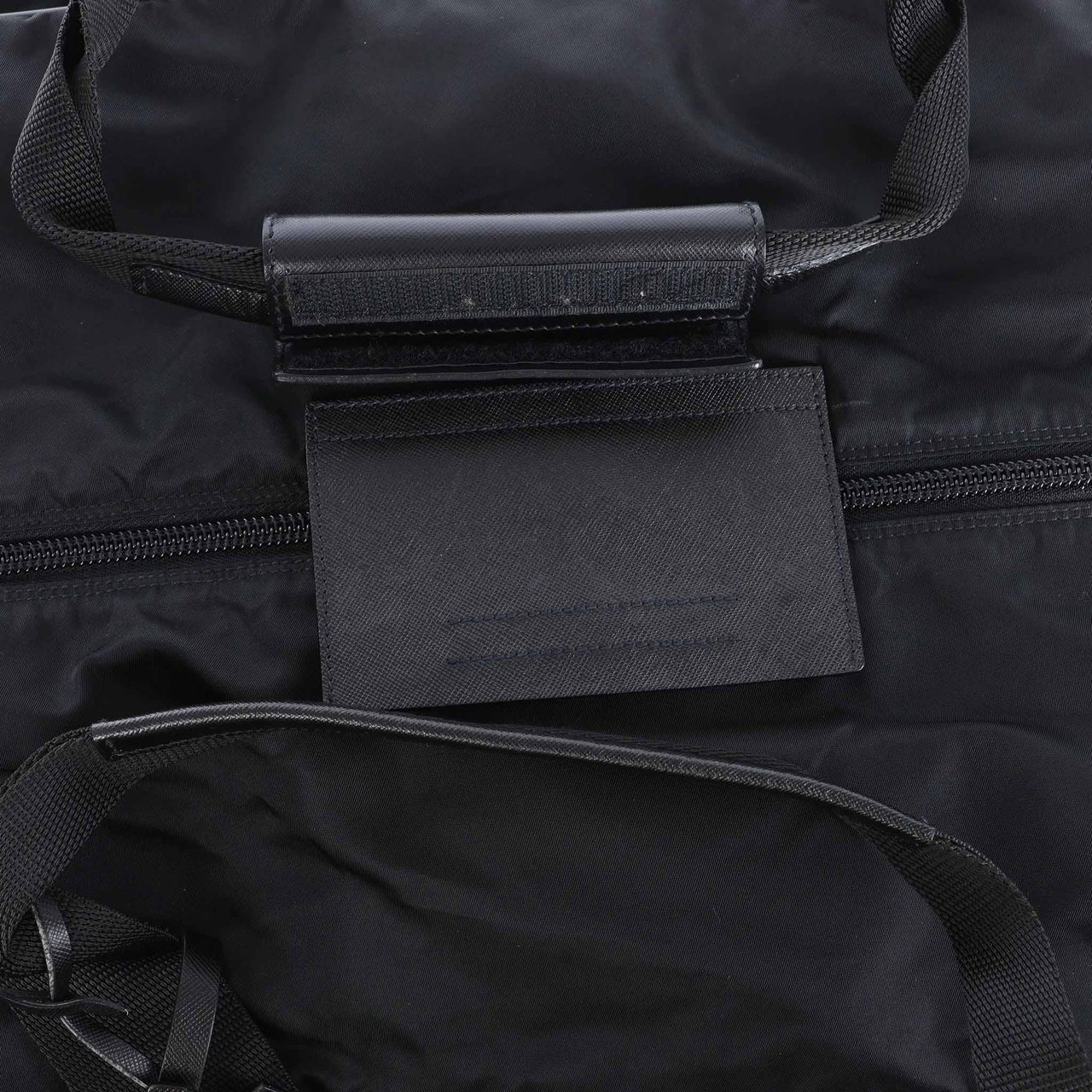 Prada Tessuto Nylon x Leather 2Way Travel Bag in Black Zwart
