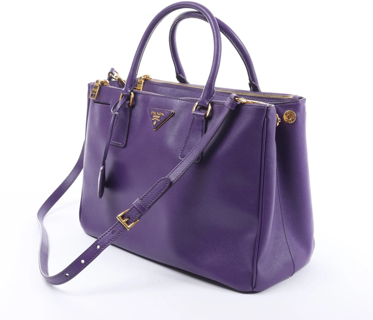 Prada Galleria Saffiano Lux Leather 2Way Handbag in Purple Divers