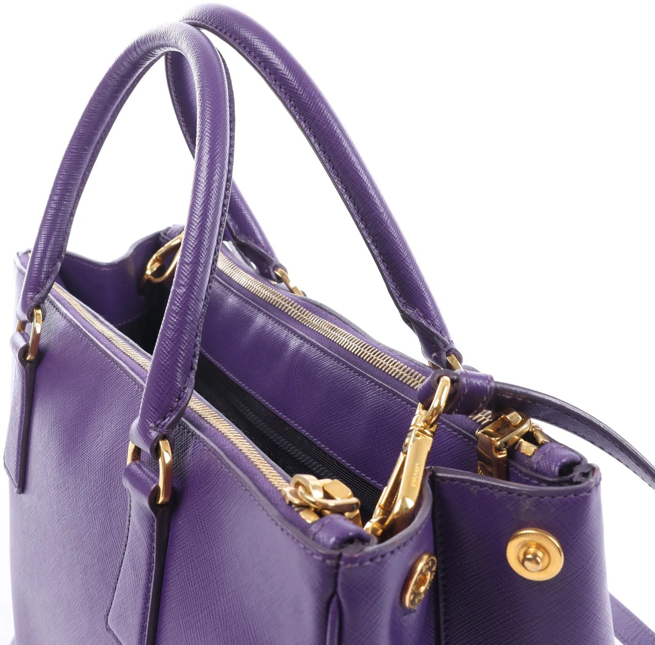 Prada Galleria Saffiano Lux Leather 2Way Handbag in Purple Divers