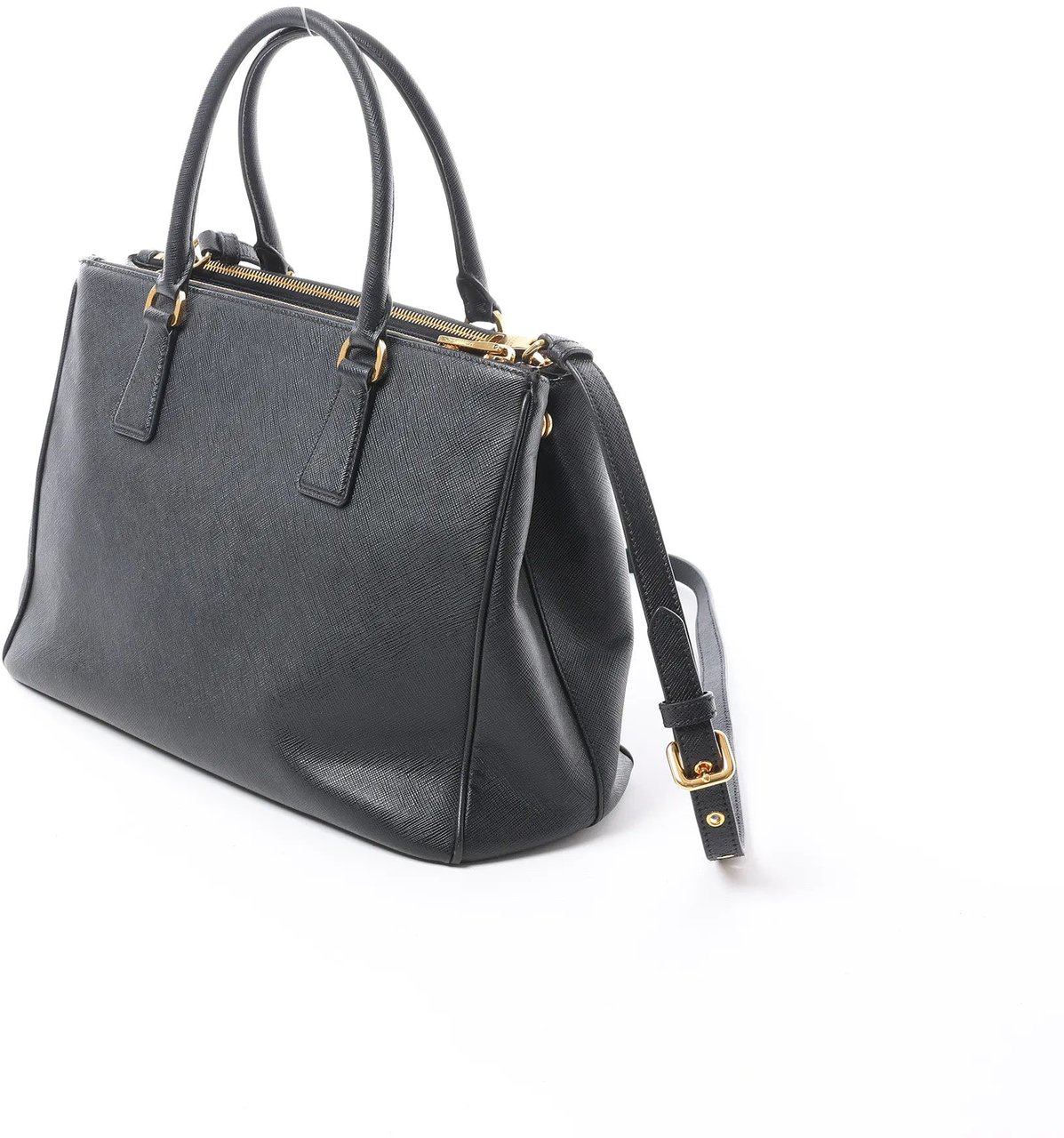 Prada Galleria Saffiano Lux Leather 2Way Handbag in Black Zwart