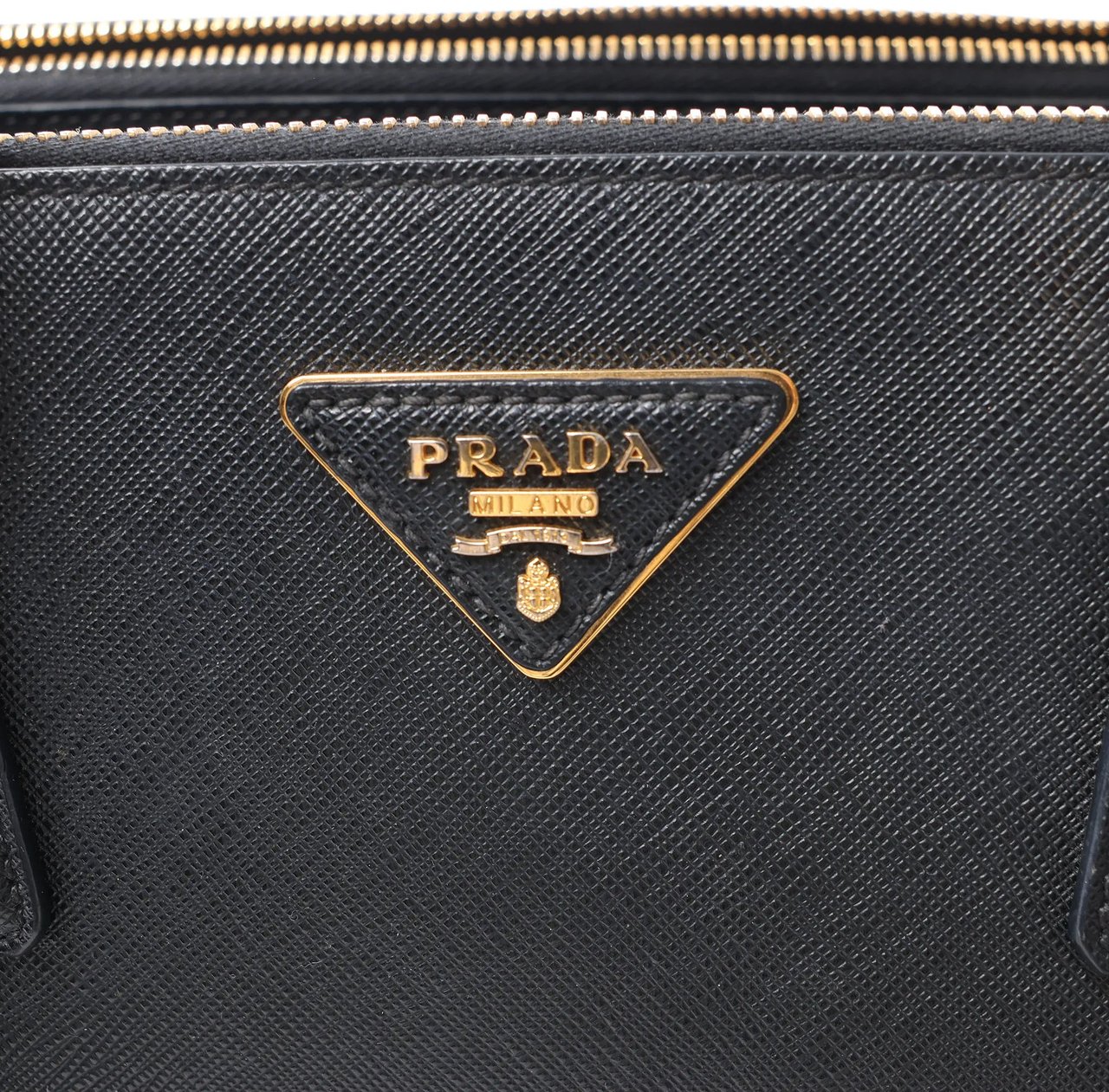Prada Galleria Saffiano Lux Leather 2Way Handbag in Black Zwart