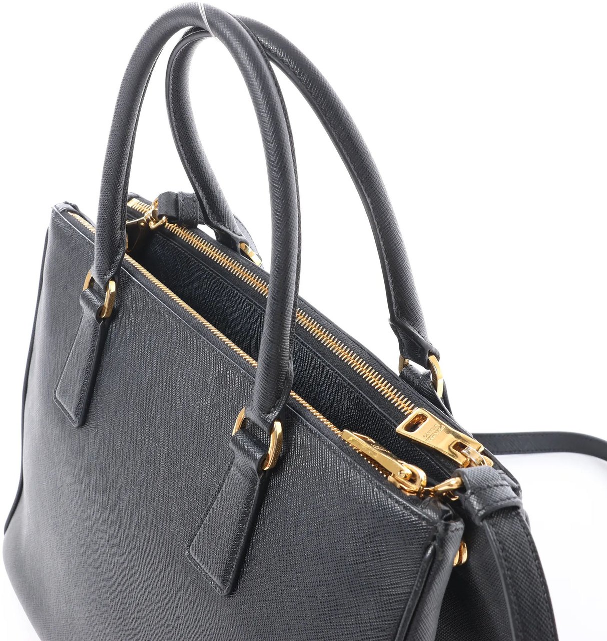 Prada Galleria Saffiano Lux Leather 2Way Handbag in Black Zwart