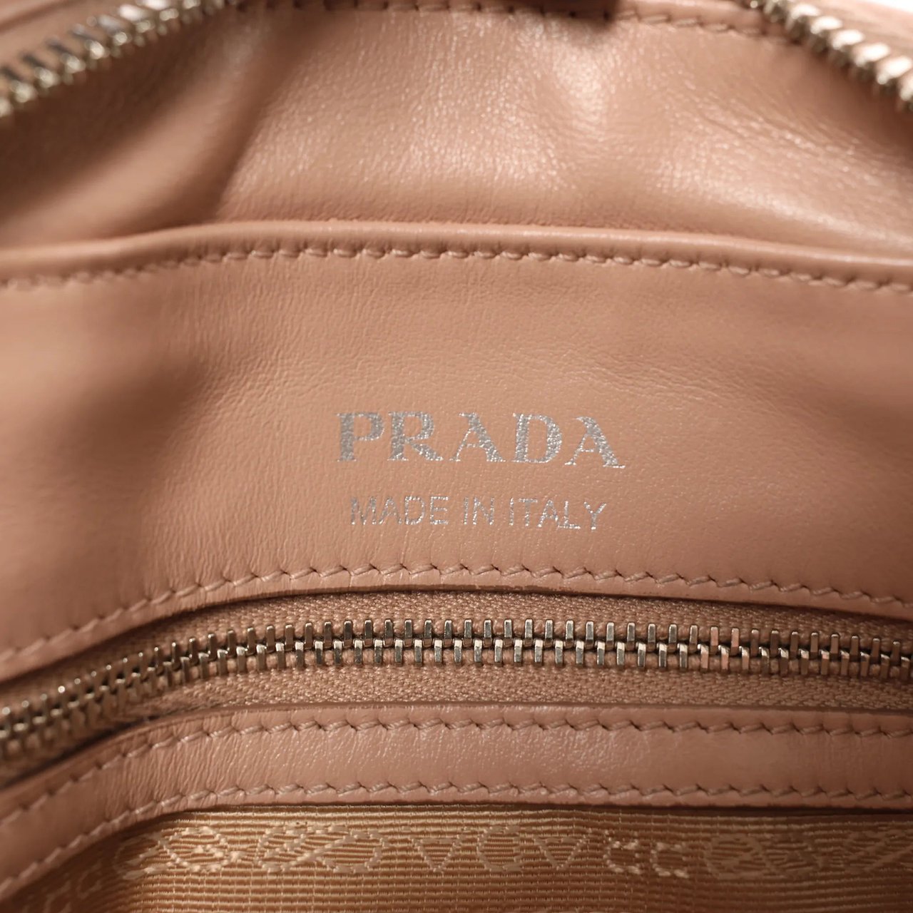 Prada Diagram Leather Chain Crossbody Bag in Pink 1BH083 Roze