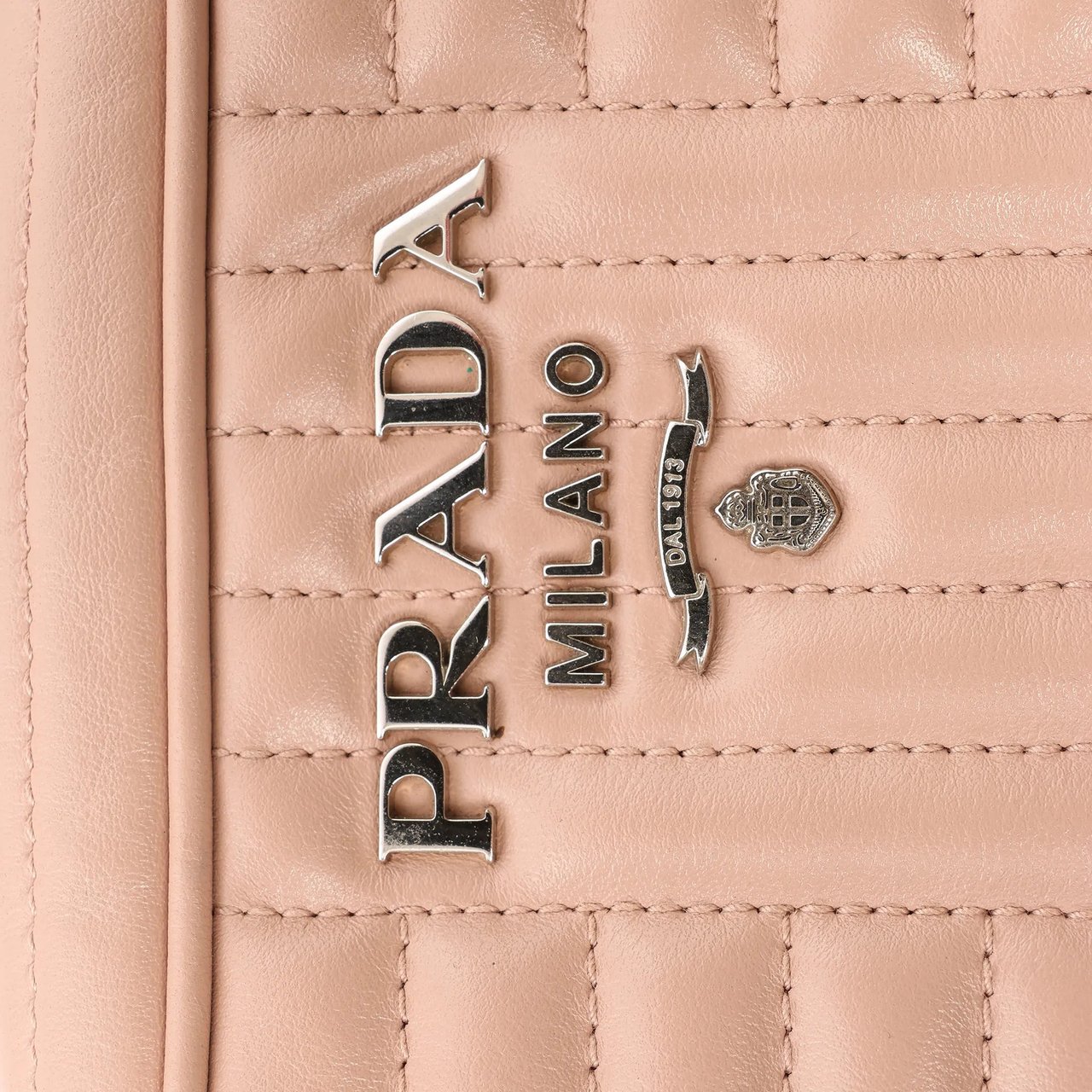 Prada Diagram Leather Chain Crossbody Bag in Pink 1BH083 Roze