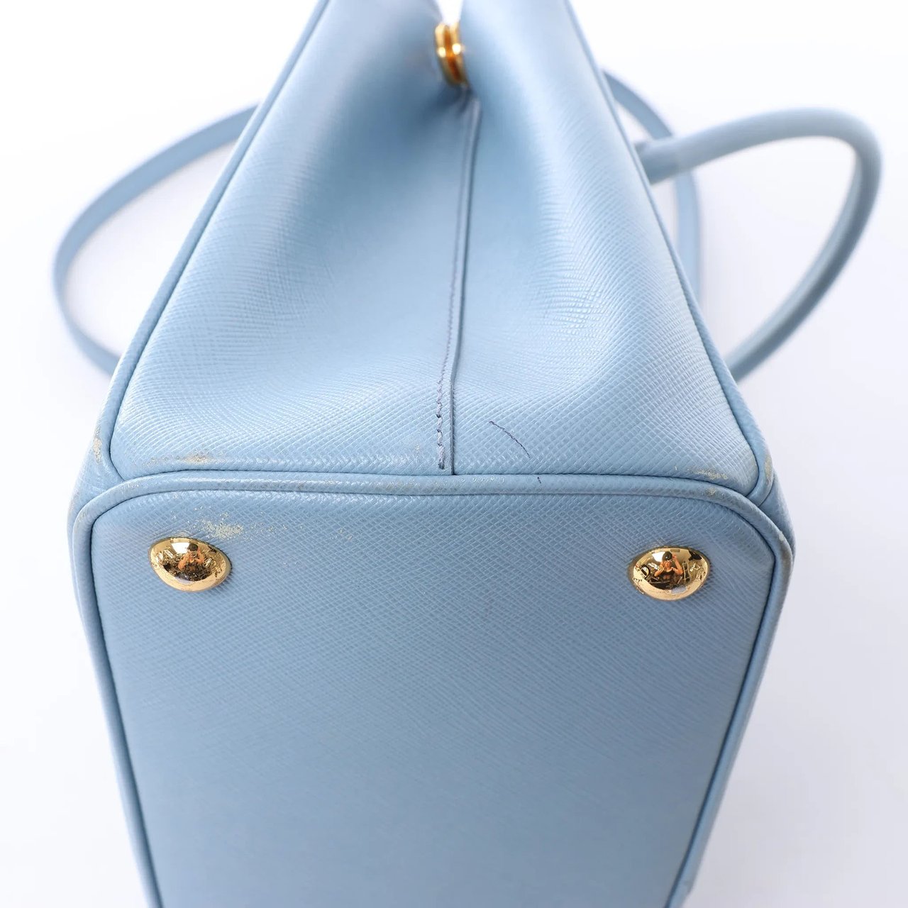 Prada Galleria Saffiano Lux Leather 2Way Handbag in Blue Blauw