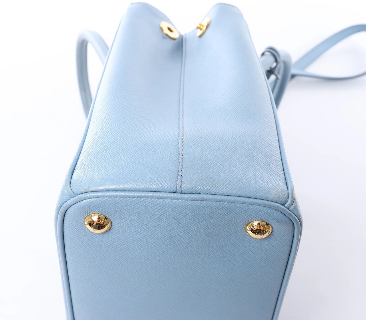 Prada Galleria Saffiano Lux Leather 2Way Handbag in Blue Blauw