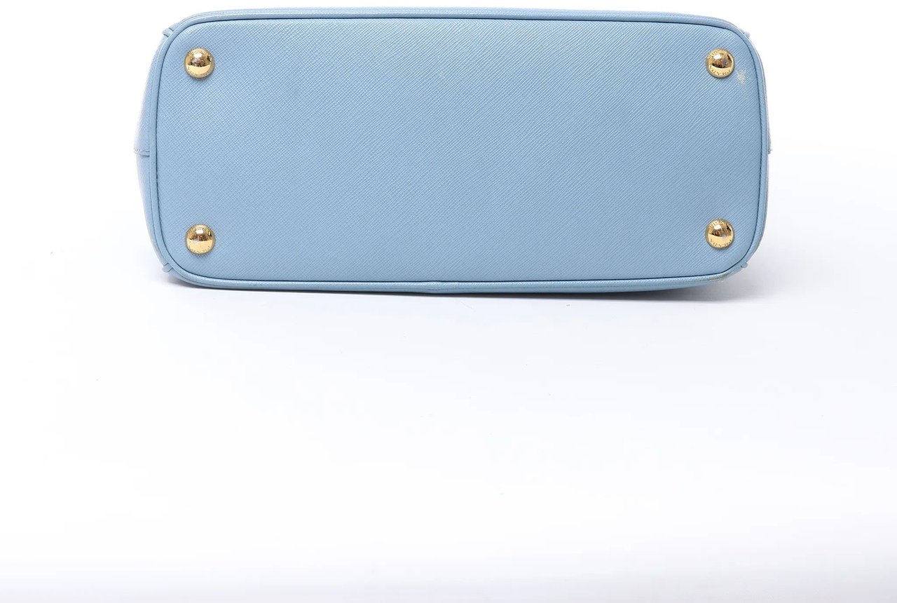 Prada Galleria Saffiano Lux Leather 2Way Handbag in Blue Blauw