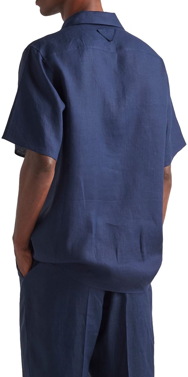 Prada Prada Linen Shirt Blauw