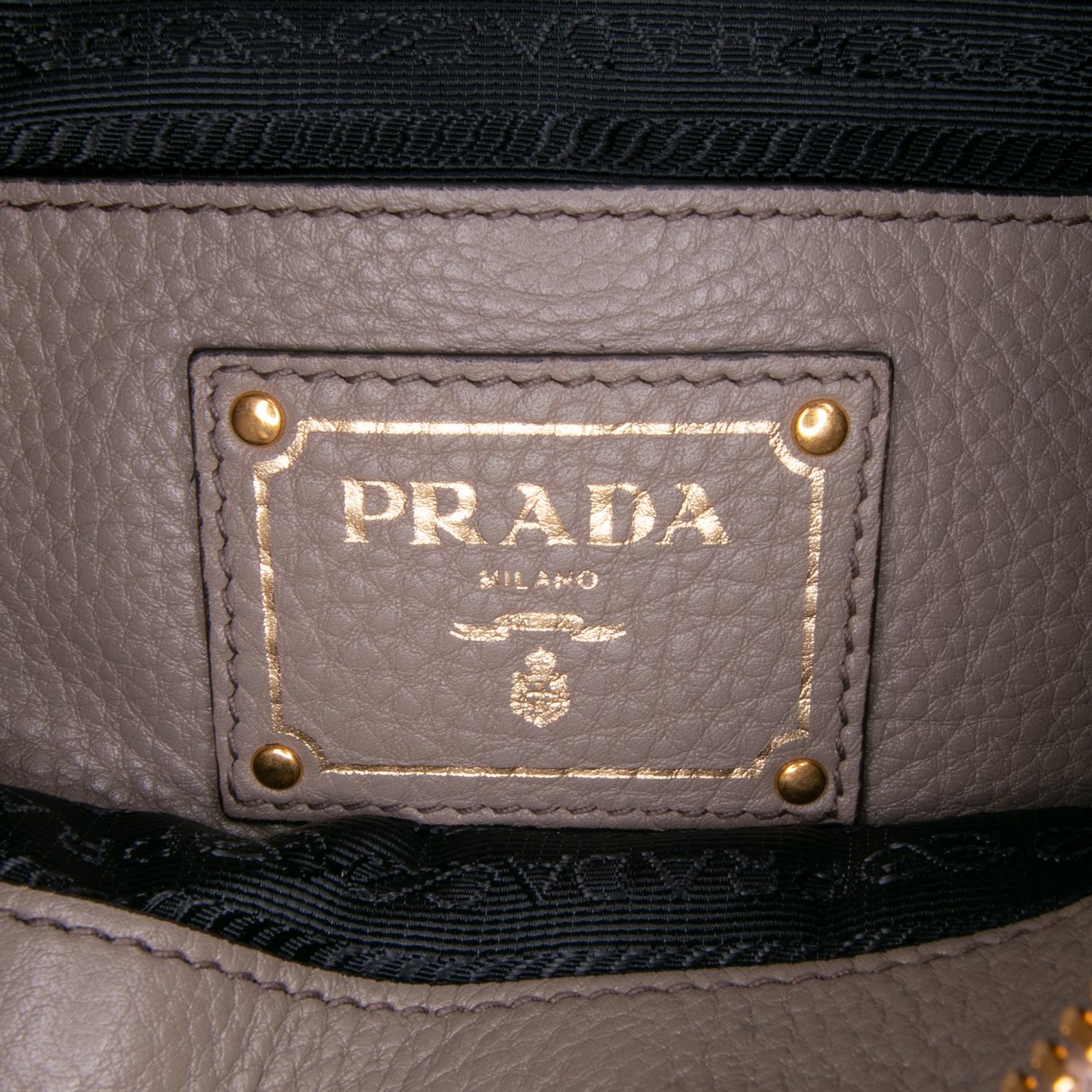 Prada Vitello Daino Crossbody Bruin