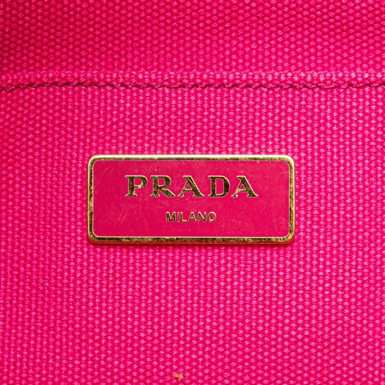 Prada Small Canvas Canapa Logo Satchel Roze
