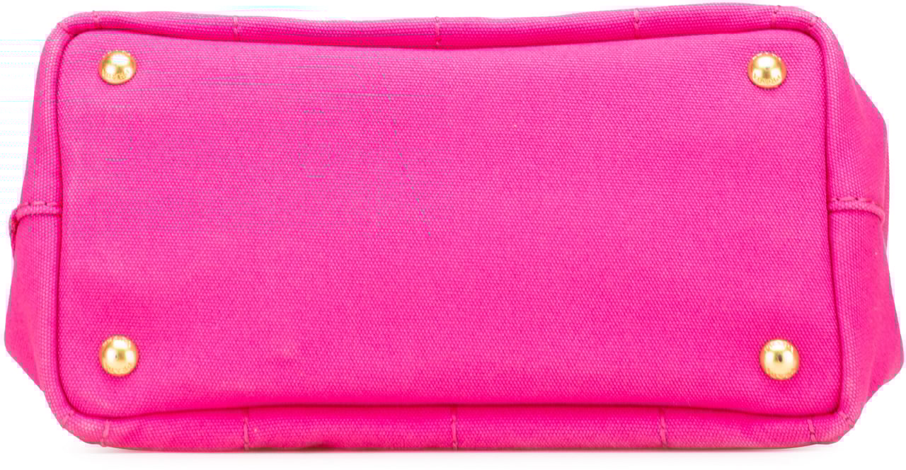 Prada Small Canvas Canapa Logo Satchel Roze