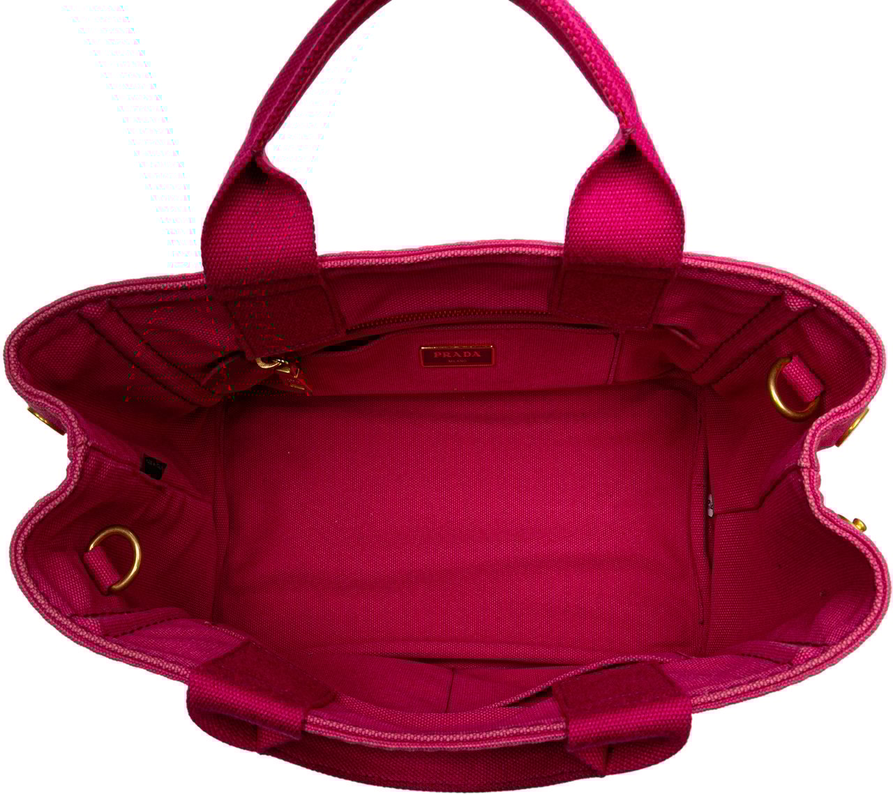 Prada Small Canvas Canapa Logo Satchel Roze