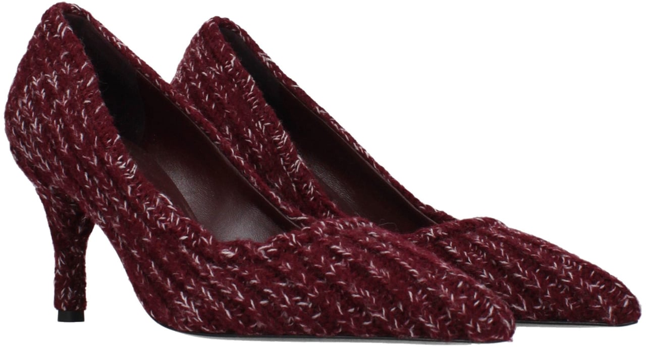 Prada Red Fabric Mid Heel Pumps Rood