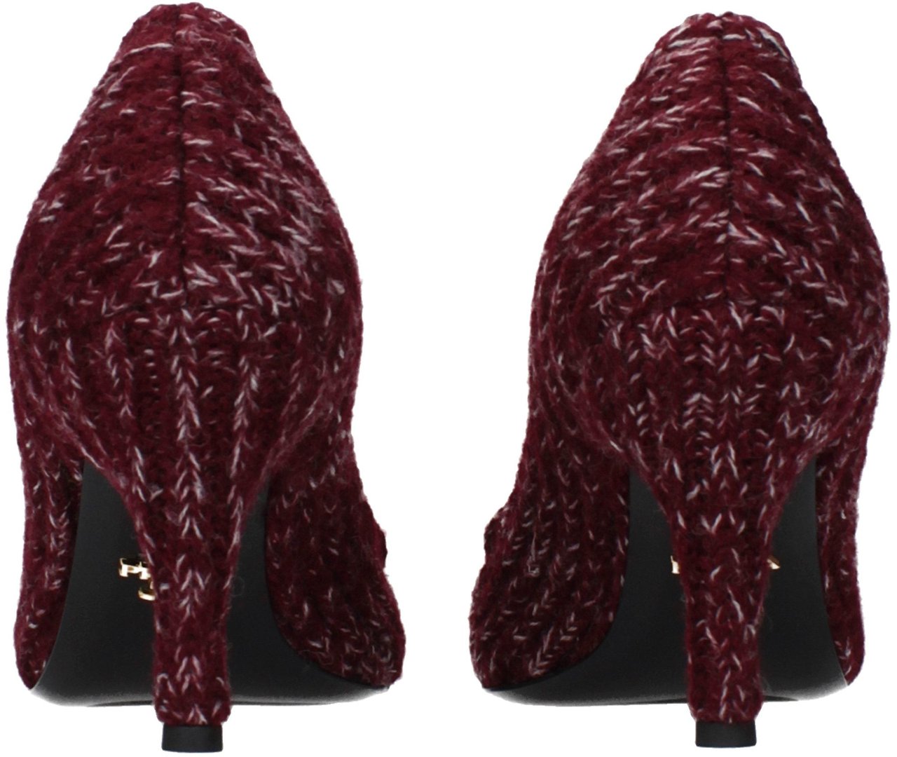 Prada Red Fabric Mid Heel Pumps Rood